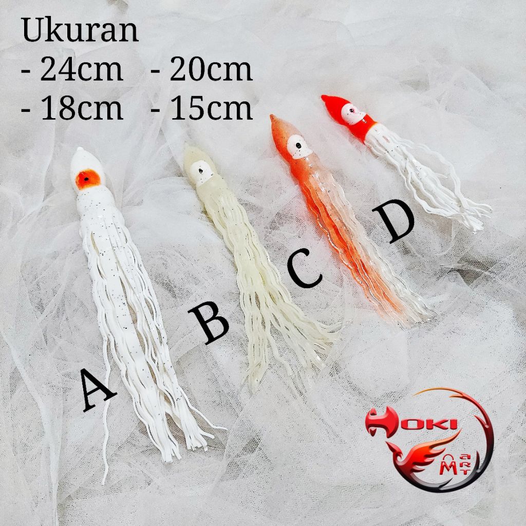 Umpan pancing soft lure cumi / umpan pancing bentuk cumi / squid lure