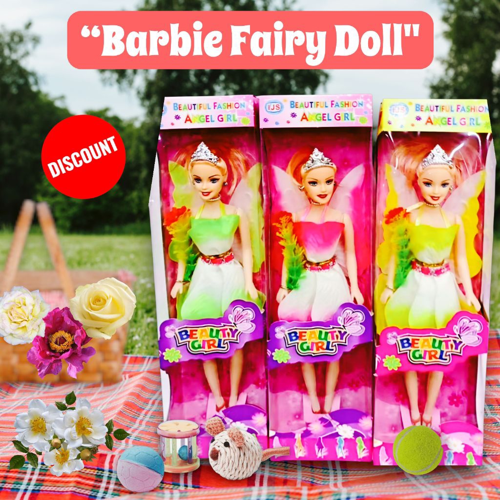 Mainan Anak Perempuan Princes Boneka Cewek Cantik Sayap Peri Bidadari Beauty Girl Beautiful Barbie F