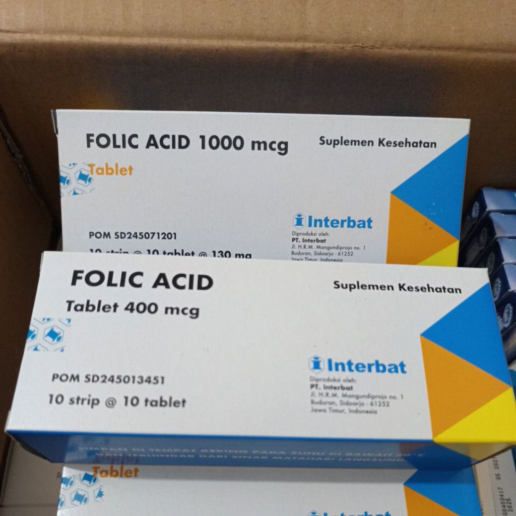 folic acid (Asam folat) 400mcg/1000mcg