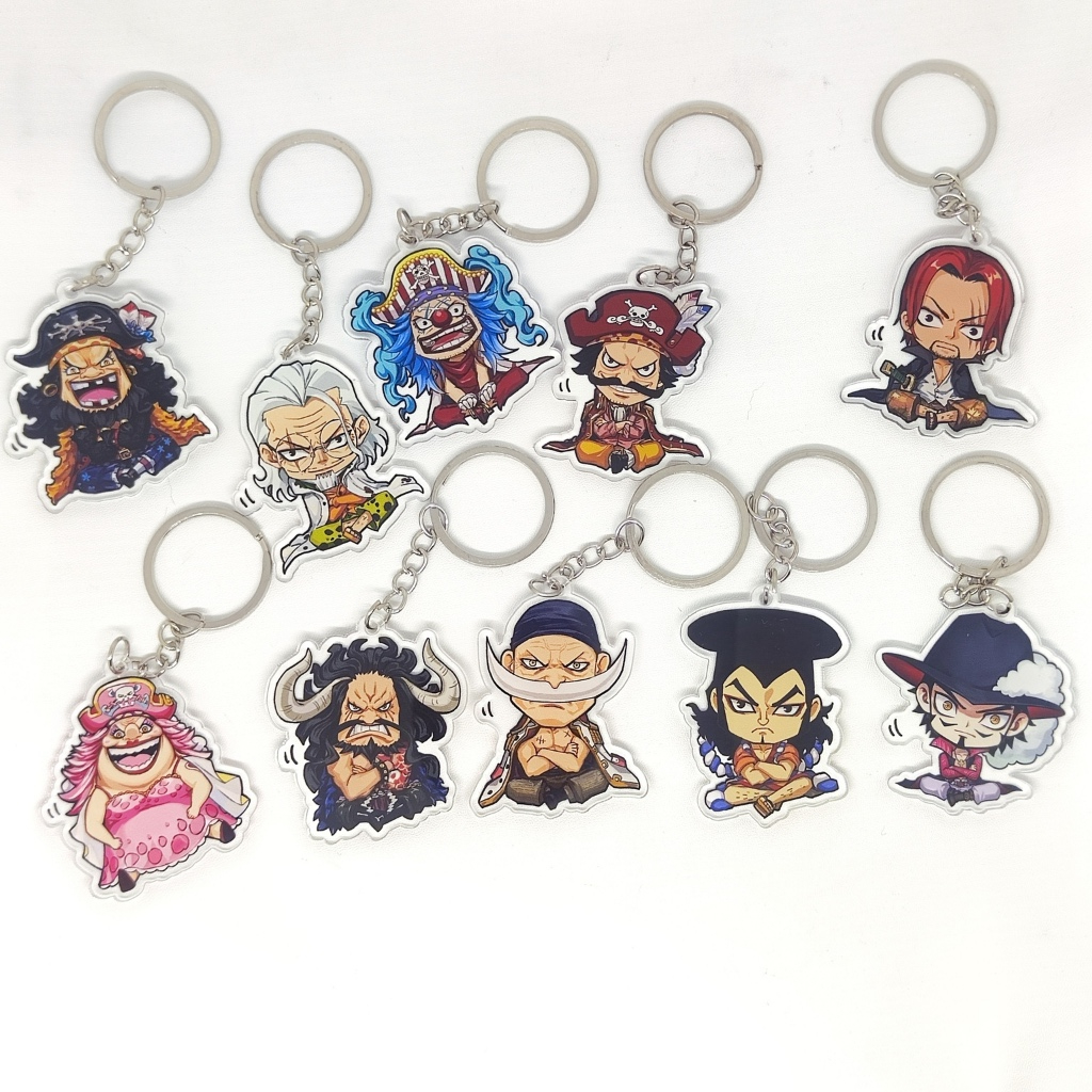 FEELIO - Gantungan Kunci Acrylic 3mm Anime Chibi One Piece Kaido Big Mom Buggy Shanks GK27
