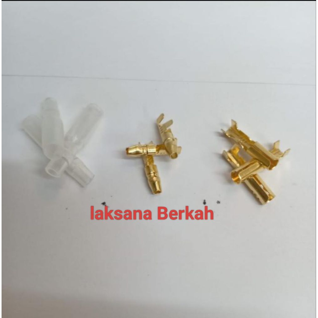 Skun bulat + karet socket sambungan kabel motor 1pack isi 100set