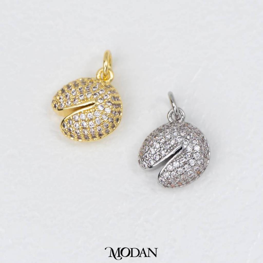 MODAN SUPPLIES - Sparkling Fortune Cookies Pendant Liontin Fortune Cookie
