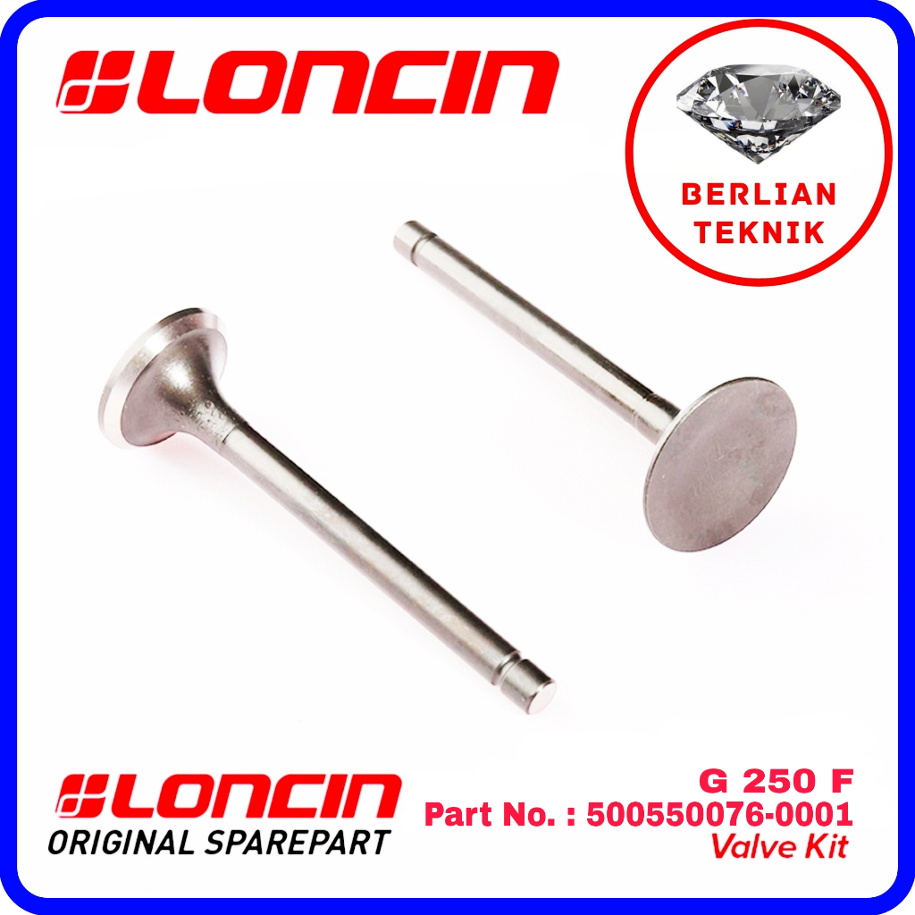 Valve Kit Klep Api Minyak Mesin Penggerak Loncin G 250 F / G250F / 252 cc / 8.5 HP