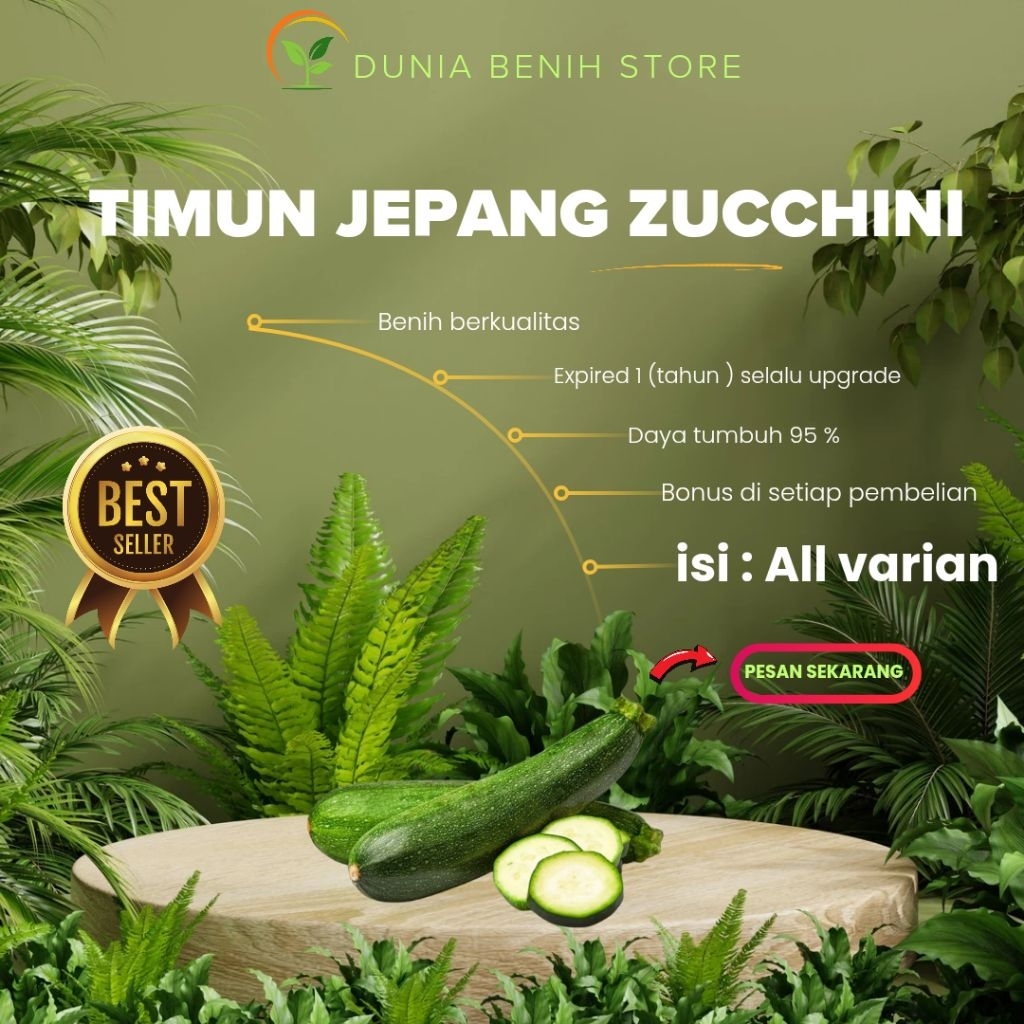 20 biji benih timun jepang zucchini (bonus benih) di setiap pembelian