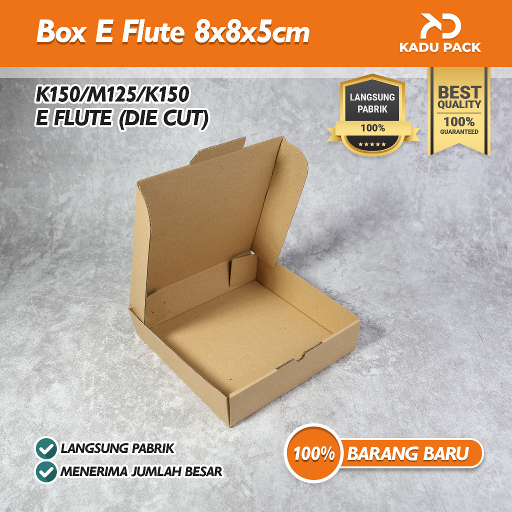 

20 Pcs Kardus Karton Box Packing E Flute Die Cut Polos | Box Pizza 20x20x5 cm | Polos