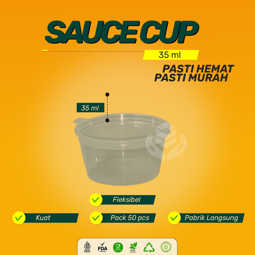 Cup Sambel 35 Ml Sauce Cup 35 Ml Sauce  (Isi 50 Pcs-WSC35)