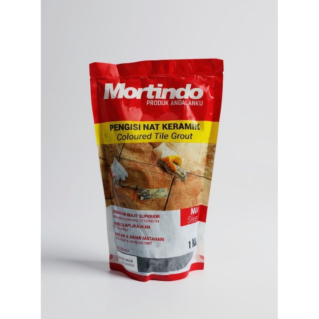 Mortindo Tepung Nat Keramik dan Granit (Tersedia Warna Cream, Black, Grey, White)