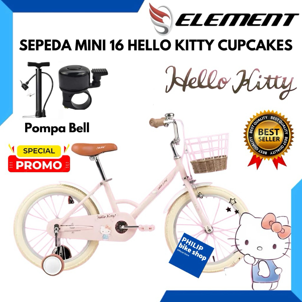 Sepeda Anak Perempuan 16 inch Element Cupcake Hello kitty