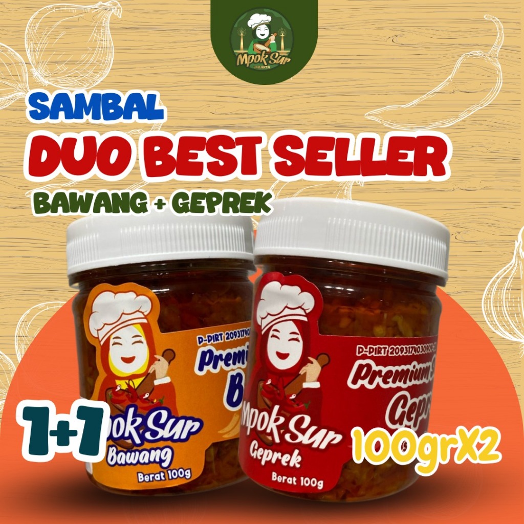 

Mpok Sur – Best Seller Pedas Kesayangan Mpo Sur Sambal Bawang Dan Sambal Geprek