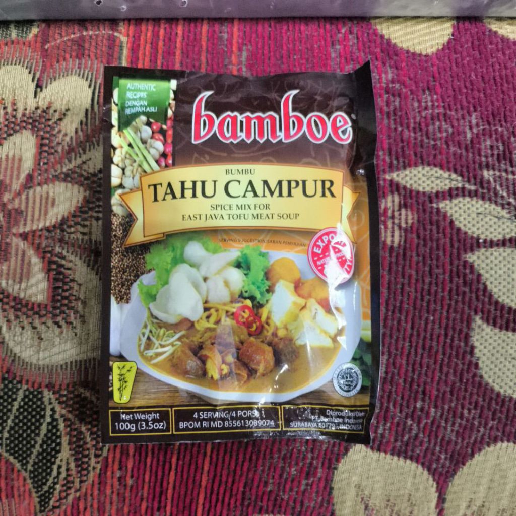 

BAMBOE BARU BUMBU TAHU CAMPUR 100 GR SPICE MIX FOR EAST JAVA TOFU MEAT SOUP