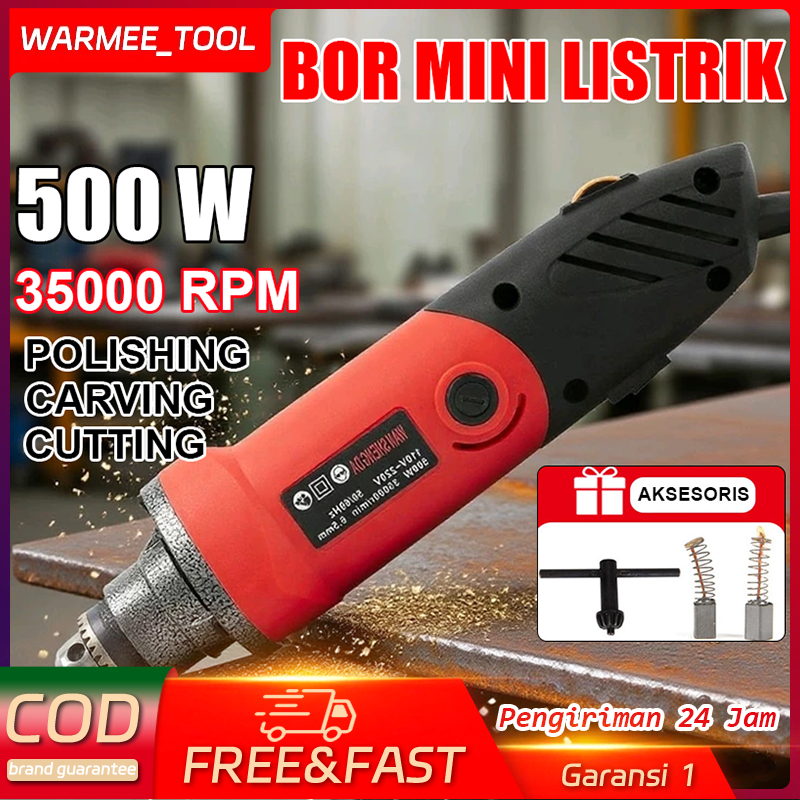 WARMEE Bor Mini Listrik Set Lengkap Grinder Mini Grinda Bor Listrik Penghalus-Alat Gerinda ZP007