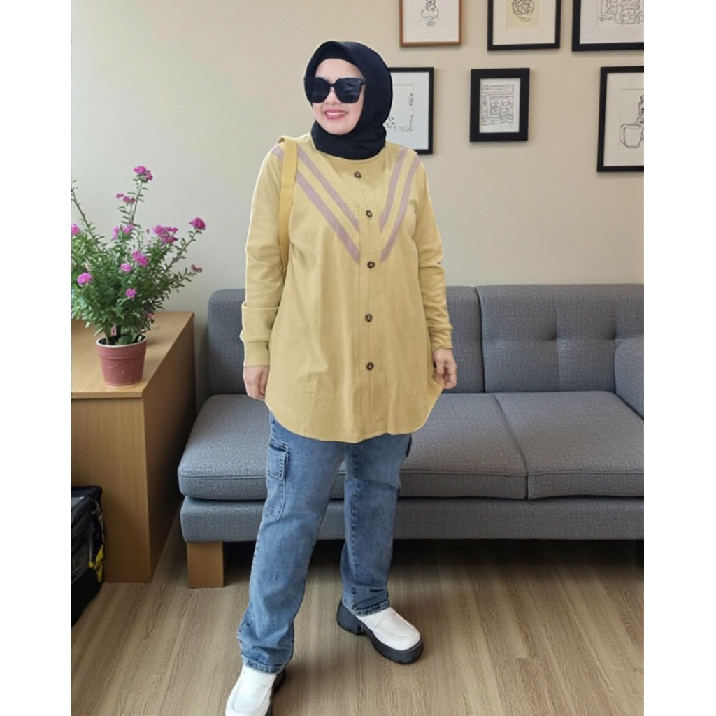 Agnia series - atasan kaos rib basic jumbo