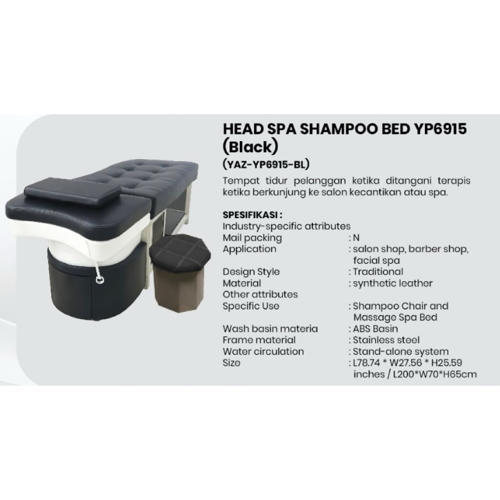 Head SPA Shampoo Bed (YAZ-YP6915-BL/GL/B)