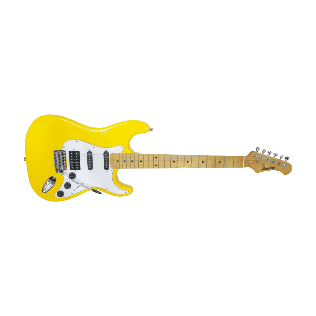 Gitar Elektrik Merk Legacy Original EG-102 GY HSS Warna Graffity Yellow Bonus Tas dan Kabel Jack Lis