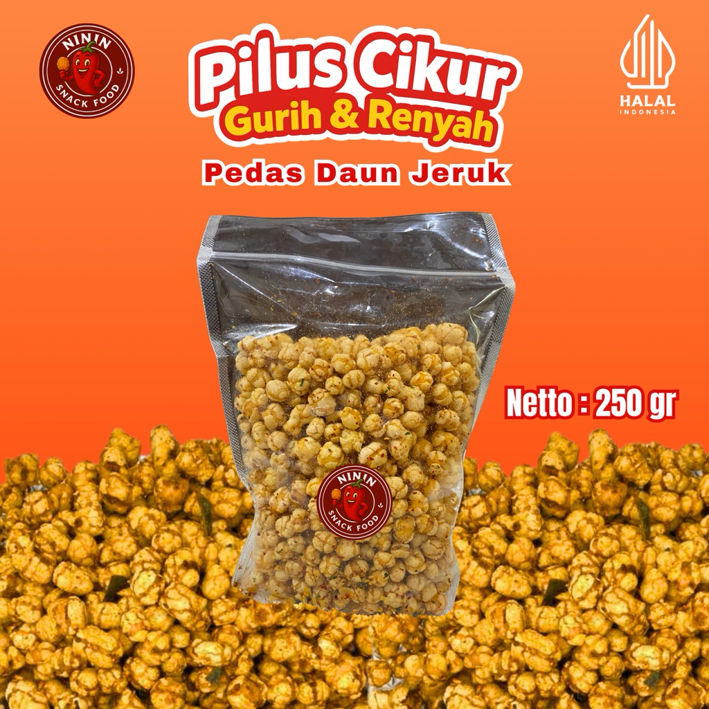 

Ninin Pilus Cikur kencur Pedas Daun Jeruk Netti 250 Makan snack food Cocok Buat Toping Yang Berkuah Cemilan instan Gurih & Renyah