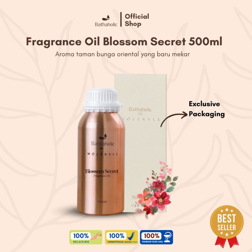 Bathaholic Blossom Secret Fragrance Oil X Molekvle 500 mL Aromatherapy Pengharum Ruangan Eksklusif