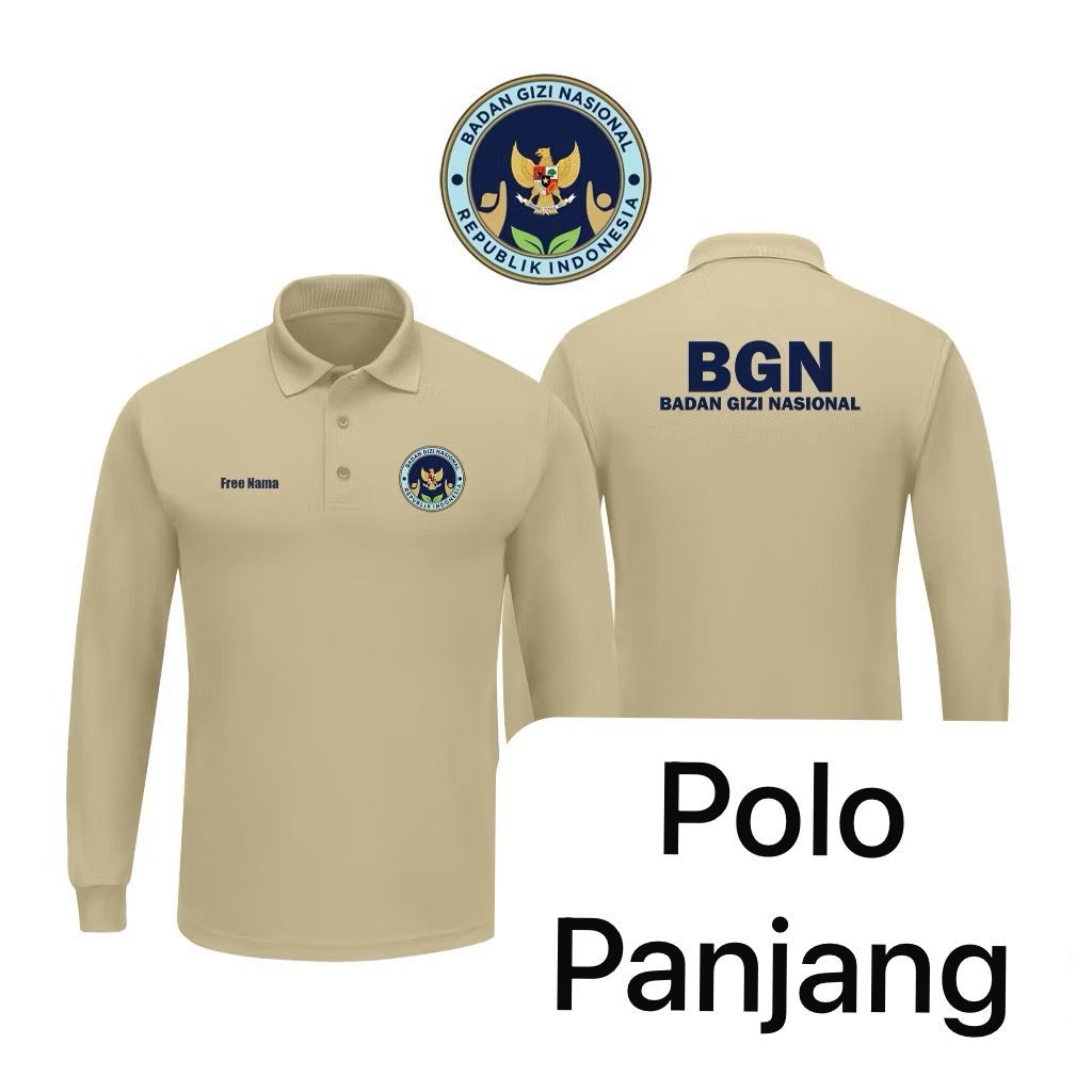 BAJU PANJANG BGN  - KAOS LENGAN PANJANG Badan Gizi Nasional - Baju kerah BGN Badan Gizi Nasional - B