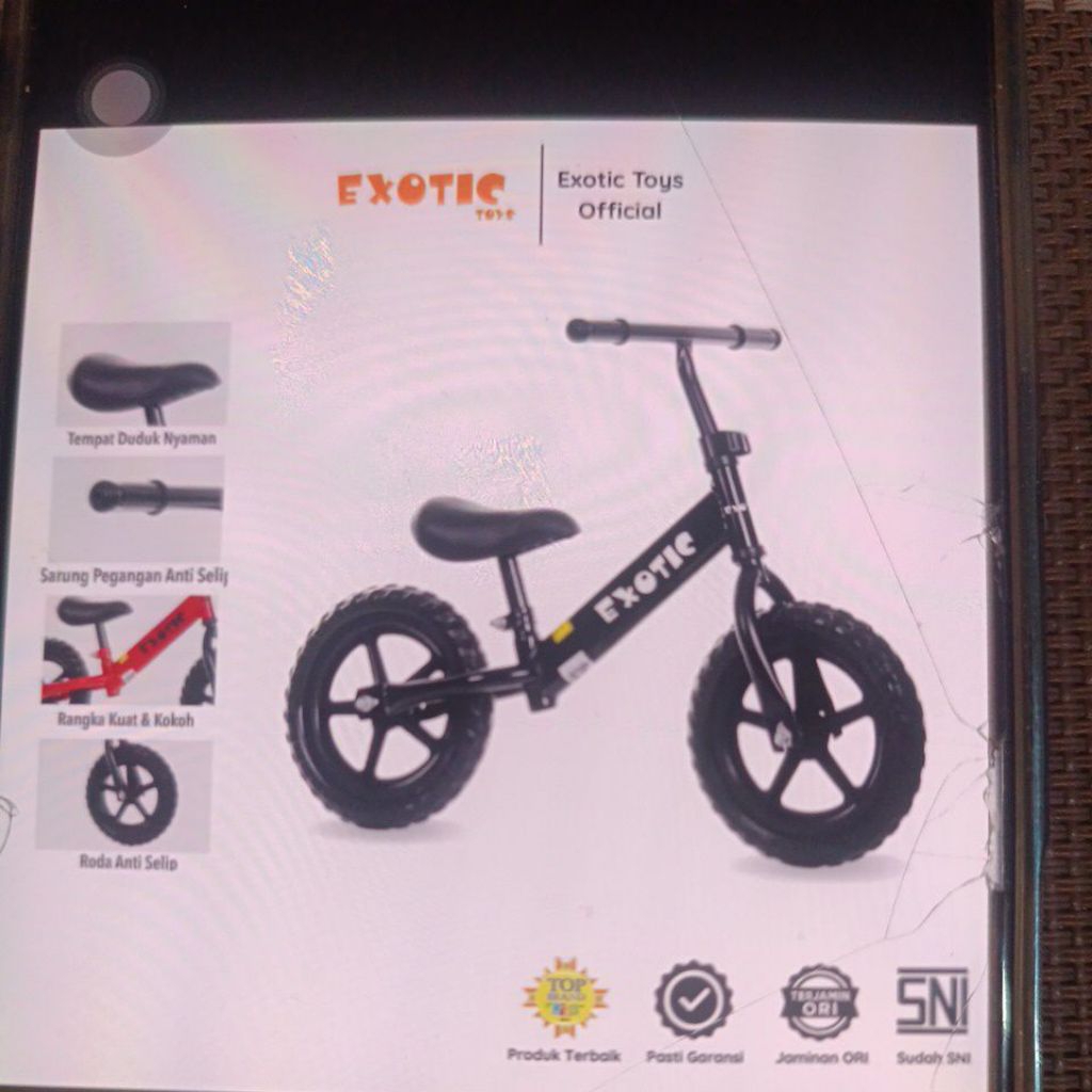 exotic toys balance bike sepeda anak tanpa pedal