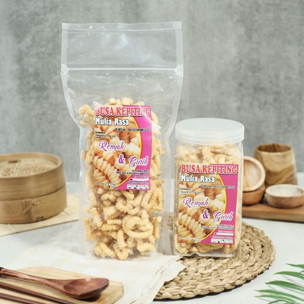 

Busa Kepiting/Untuk Yuyu /Oleh-oleh Cemilan Gurih Renyah Kemasan 200gr