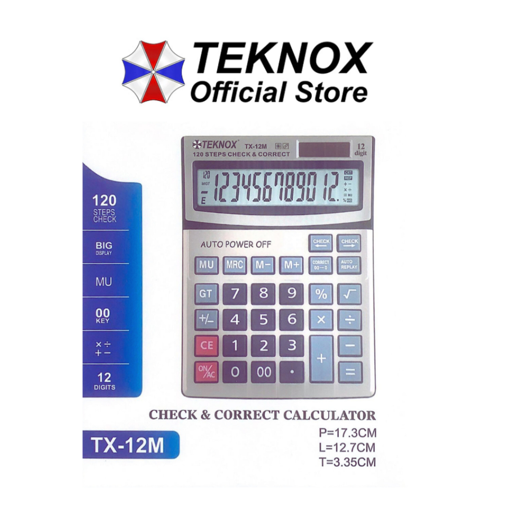 

Kalkulator TX-12M Calculator Digital 12 Digit - Check Dual 2 Power - Kalkulator Sayur Dagang Hitung