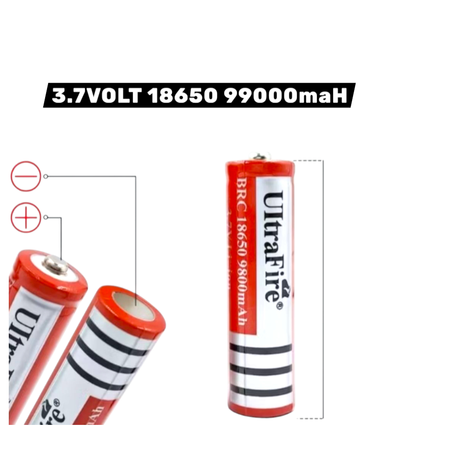 Baterai cas charger isi ulang 3,7 VOLT 18650 99000maH