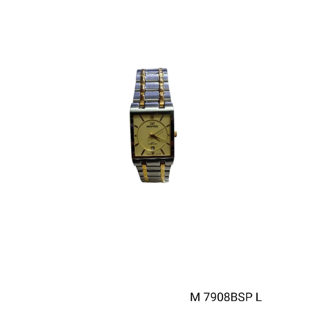 JAM TANGAN WANITA MIRAGE M 7908BBP L TGL AKTIF TALI RANTAI KOMBITNASI STAINLESS STEEL WATER RESISTAN
