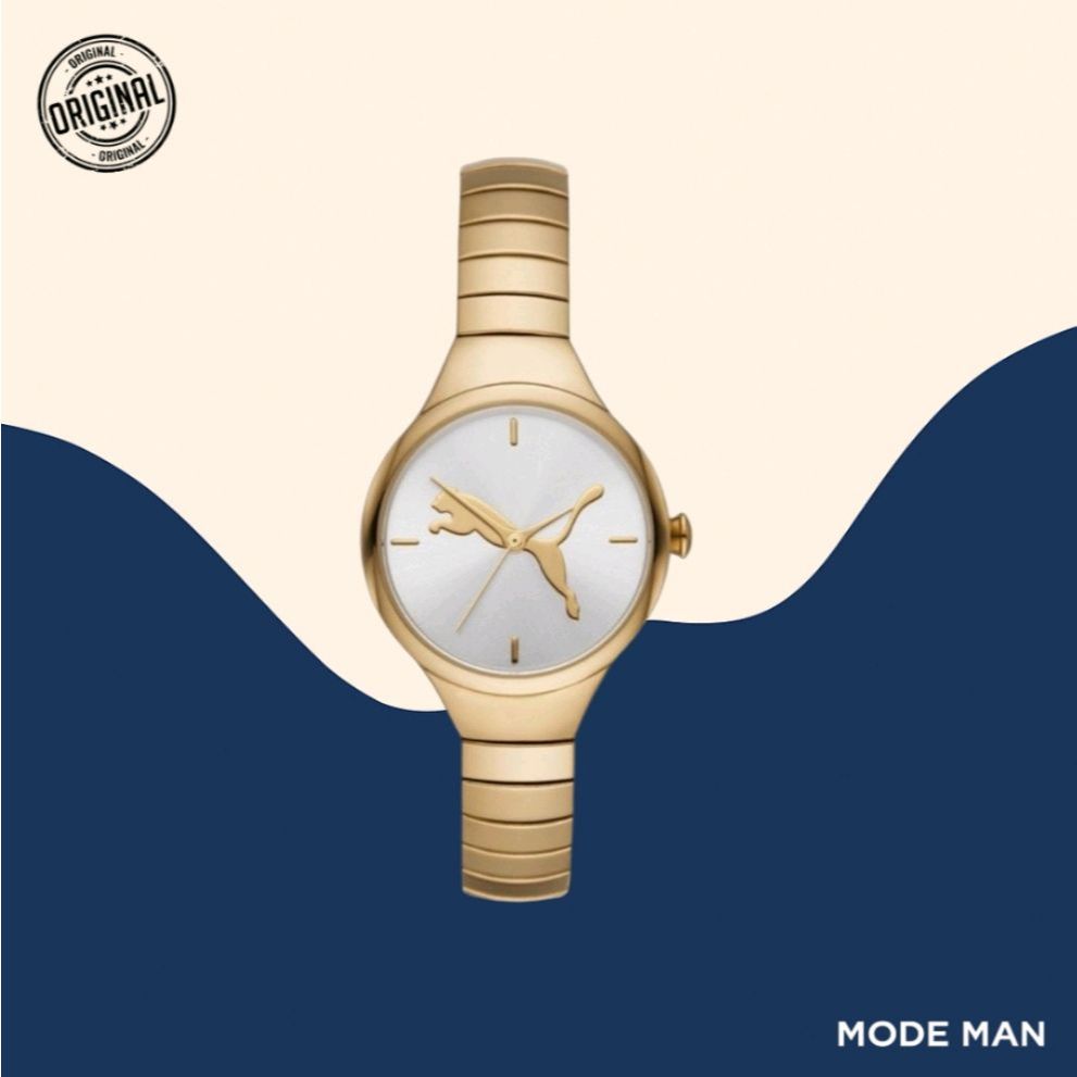 Puma Women's Contour Polyurethane Watch – Jam Tangan Wanita Polyurethane, Fashion Stylish Emas, Akse