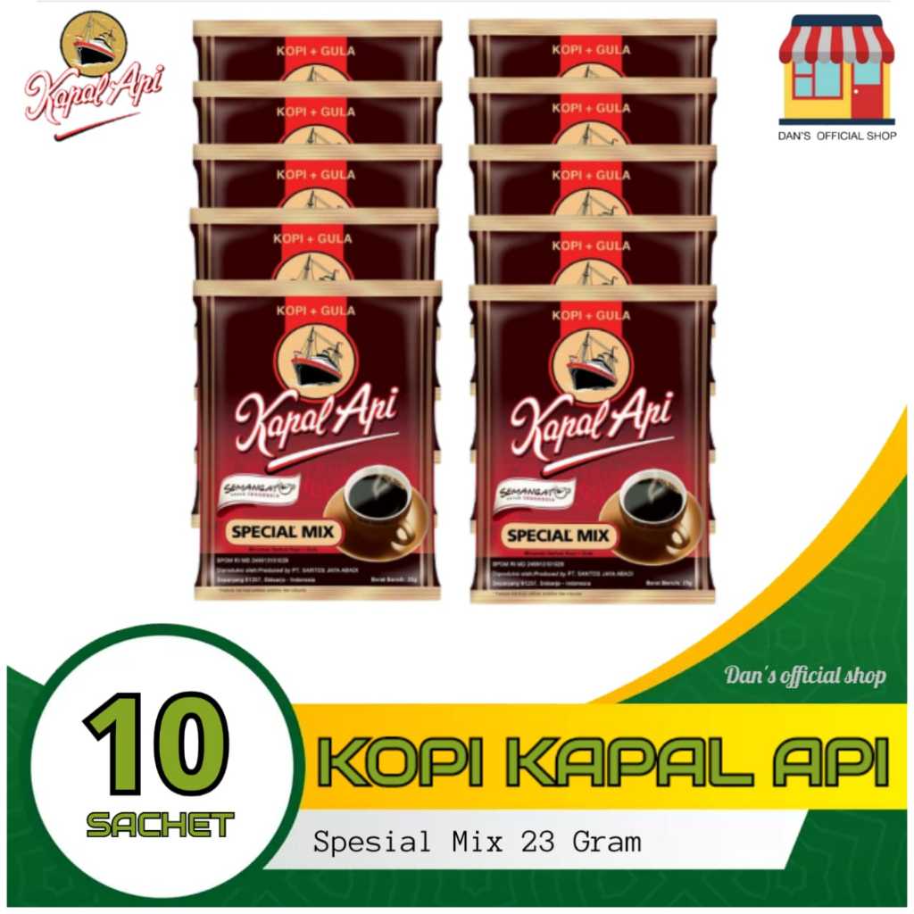 

KOPI KAPAL API SPECIAL MIX KOPI + GULA 23 GR (10 sachet)