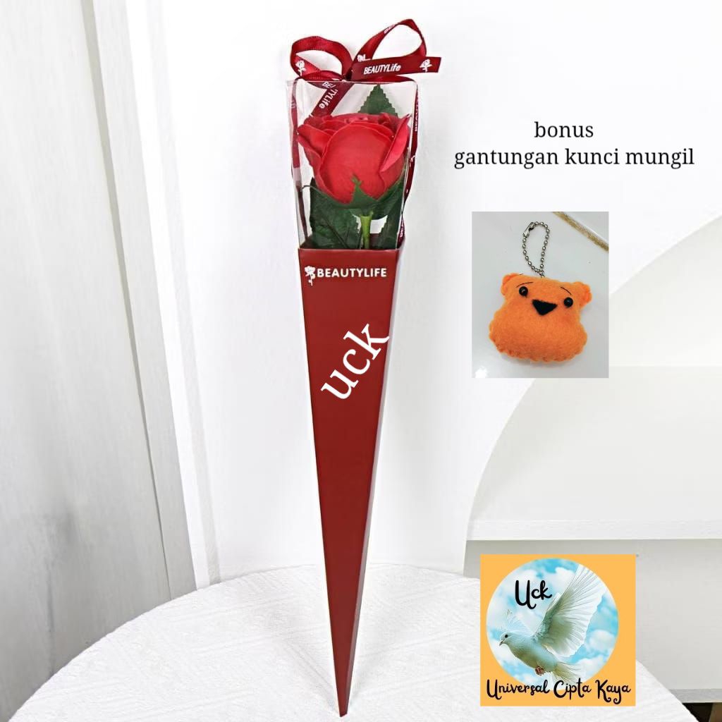 Bunga Mawar Rose valentine + box mika buket bunga mawar