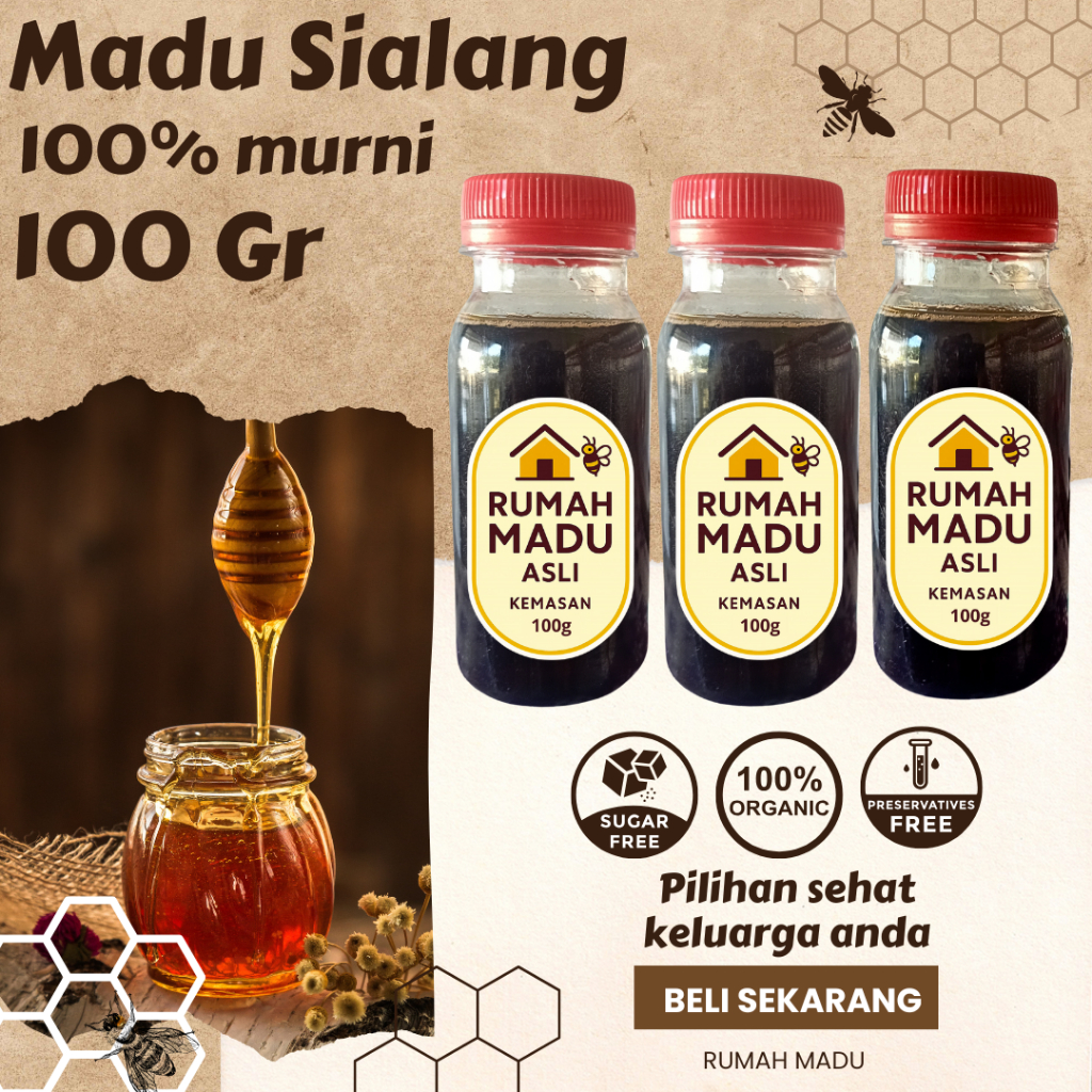

Madu Sialang Hutan Asli 100g – Madu Murni Premium Penguat Daya Tahan Tubuh