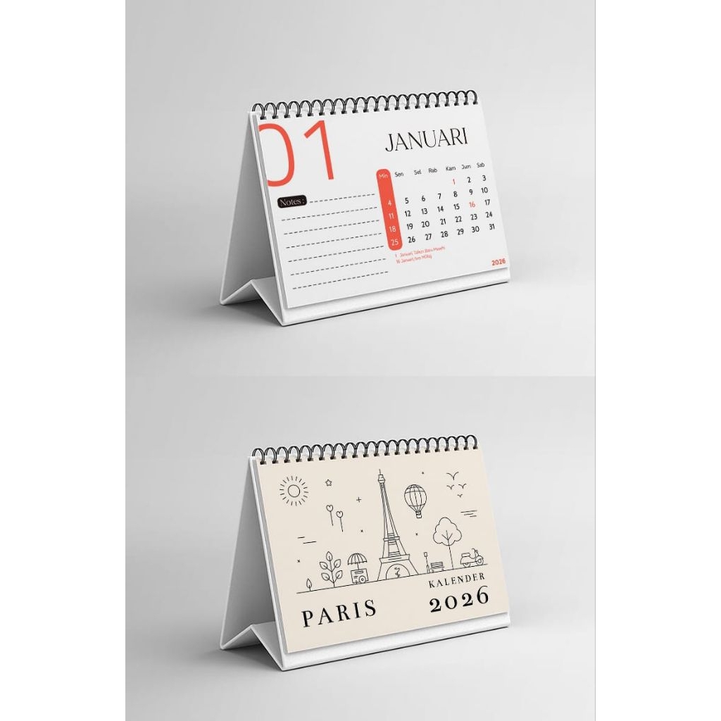 

(New Design) Kalender Meja 2026 / Kalender Meja A6 2026 Ukuran (10,8 x 14,8 cm) / Kalender Meja 2026 Murah