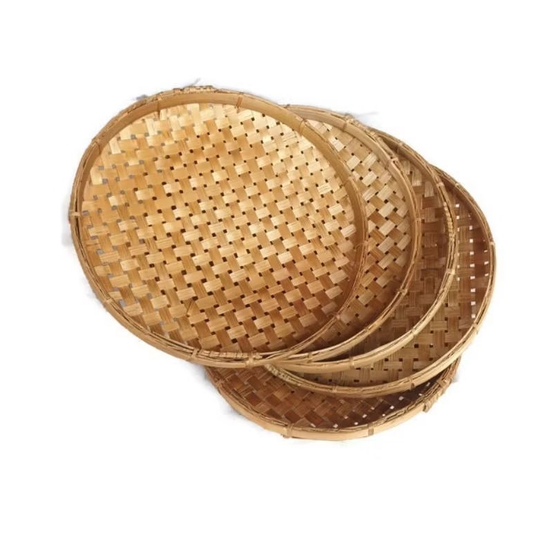 Piring anyaman bambu lalapan penyetan lesehan