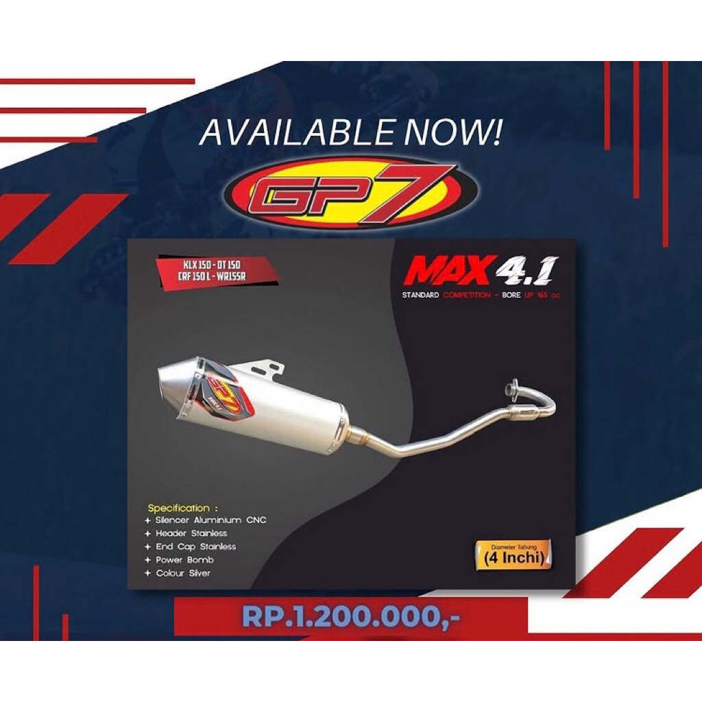 knalpot gp7 max 4.1 for klx,crf,wr