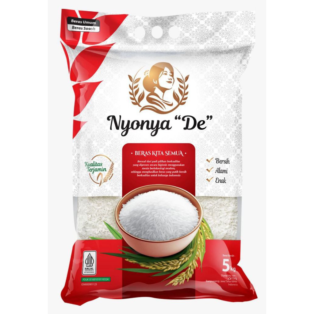 Beras Nyonya "De" Merah Kita 5kg (Beras Pecah)