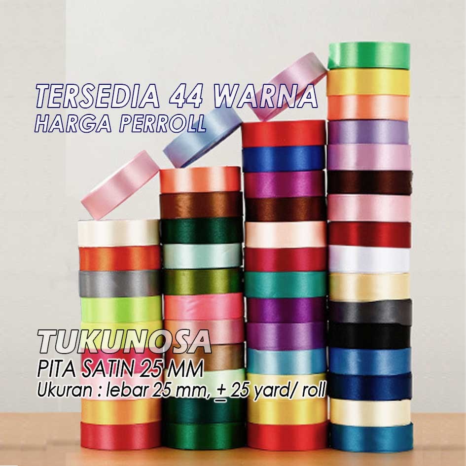 

PITA SATIN 25 MM Satin Ribbon 2,5 CM PITA HAMPERS 1" PITA KADO 1 INCH