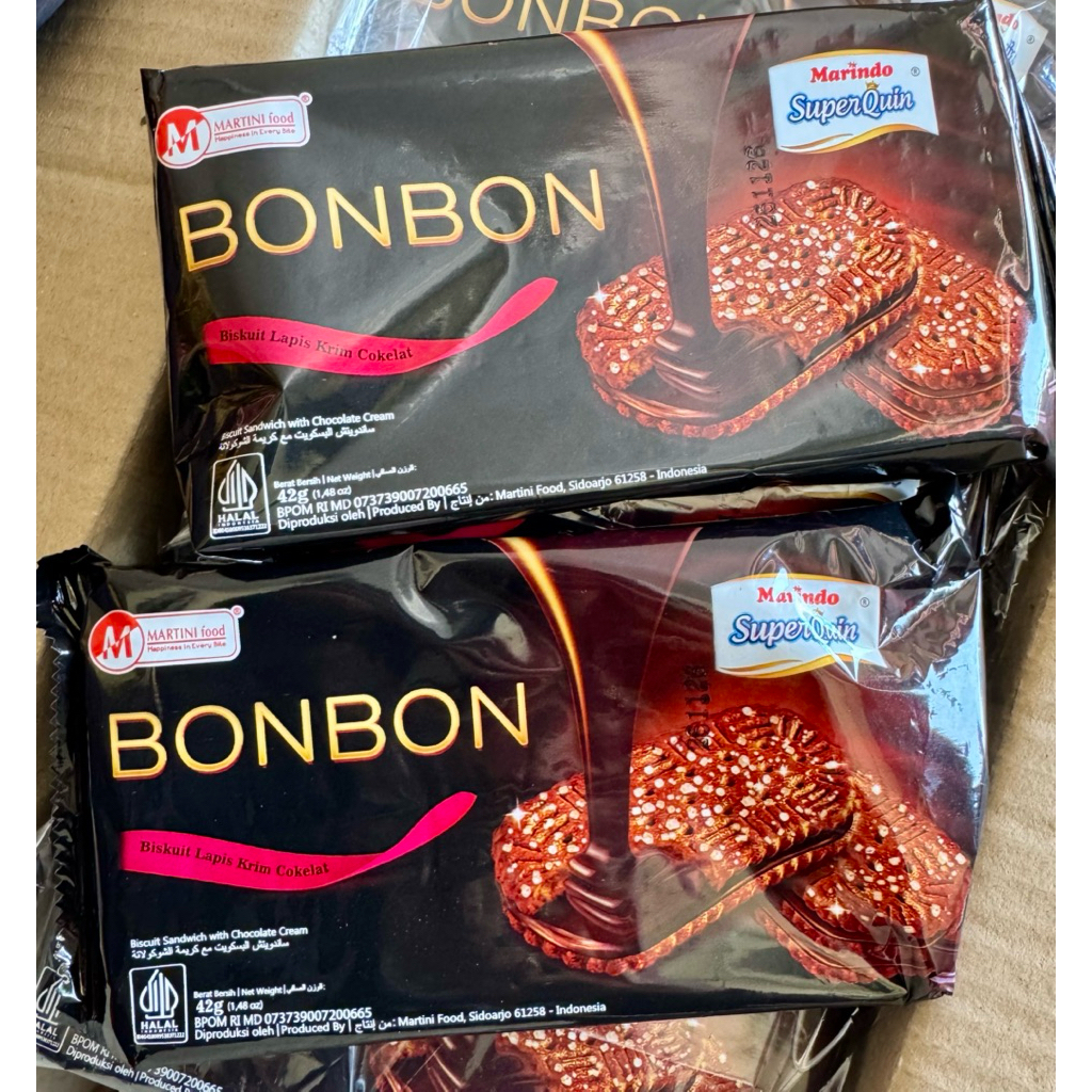 

Marindo BonBon biskuit coklat kecil 42gr 1 KARTON isi 40pcs