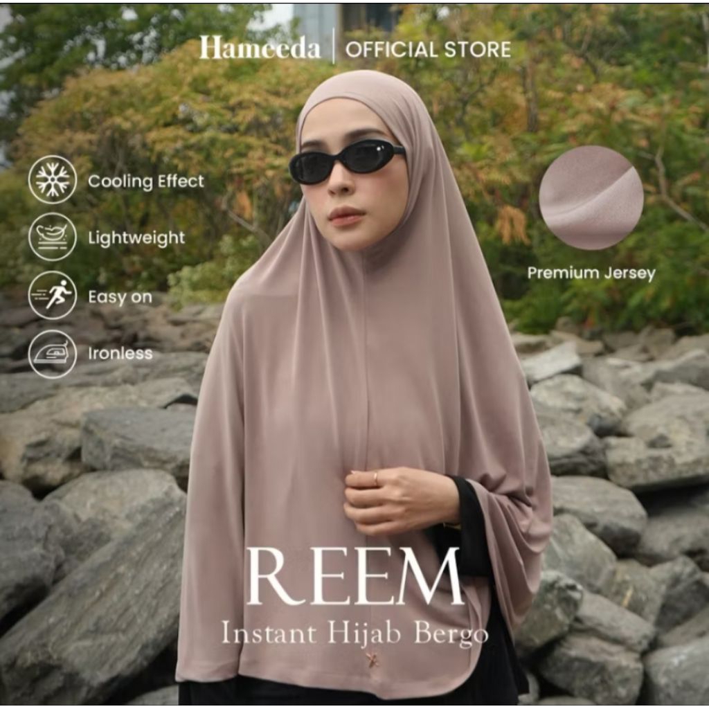 HAMEEDA - REEM Instan Hijab | Bergo Instan Jersey Premium by Hameeda