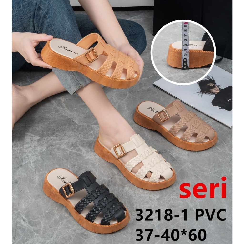 Sandal Jelly Wanita Terbaru Selop Karet Cewek Kekinian Selop Anti-slip Sandal jepit empuk/KT-062