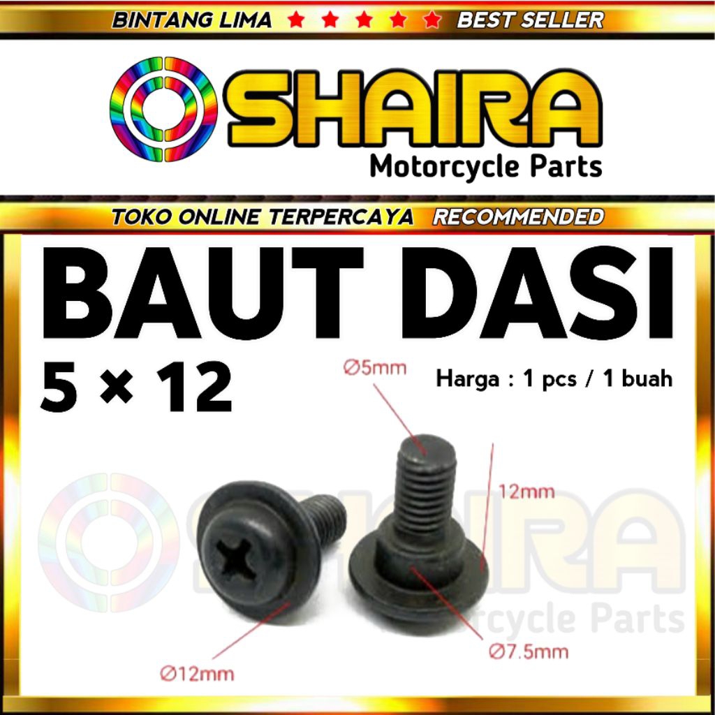 BAUT DASI 5 × 12 / M5 × 12 / SUPRA FIT / SUPRA FIT NEW / SUPRA X 125 / KARISMA / KARISMA X / BAUT MO