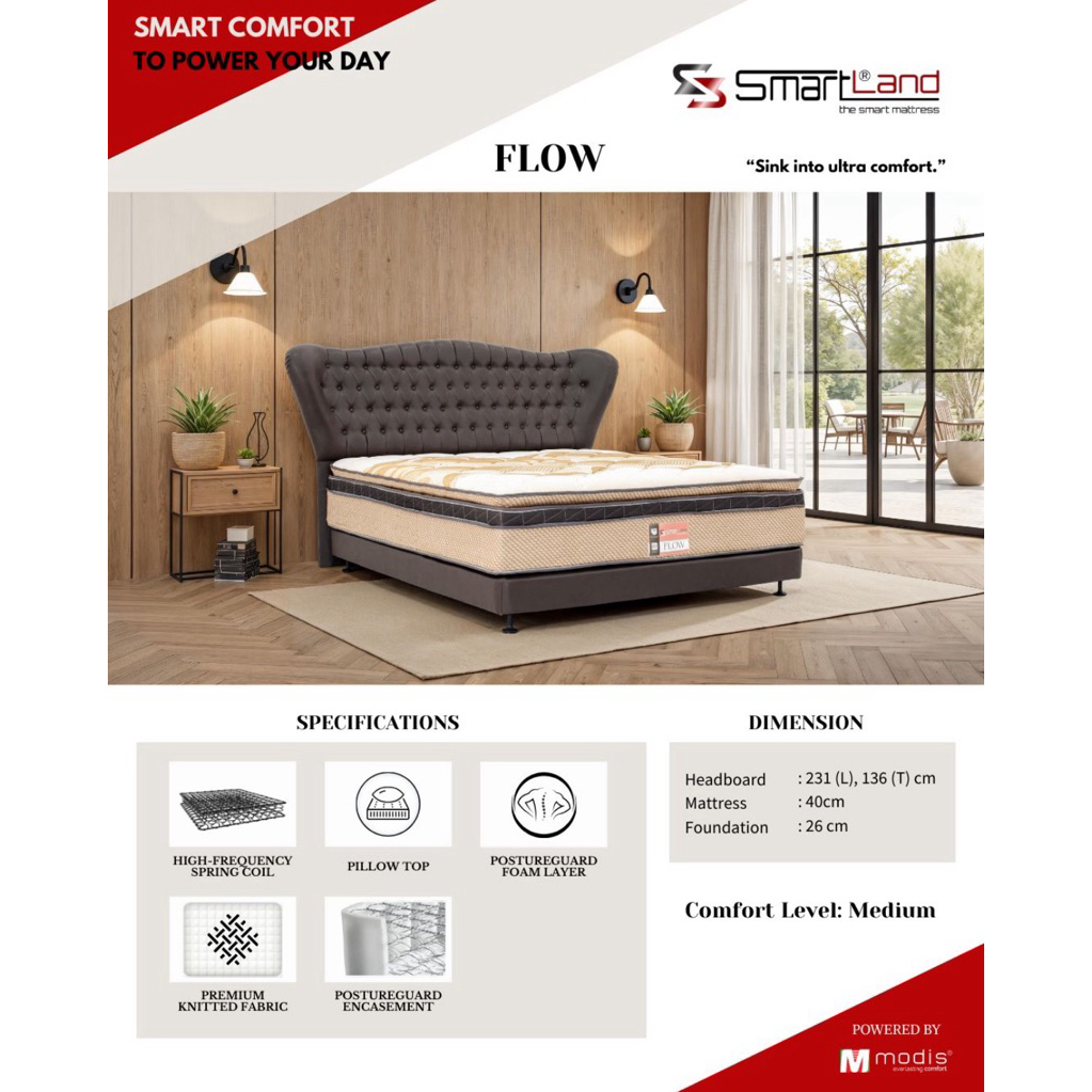 Springbed smartland flow 6 kaki kingsize