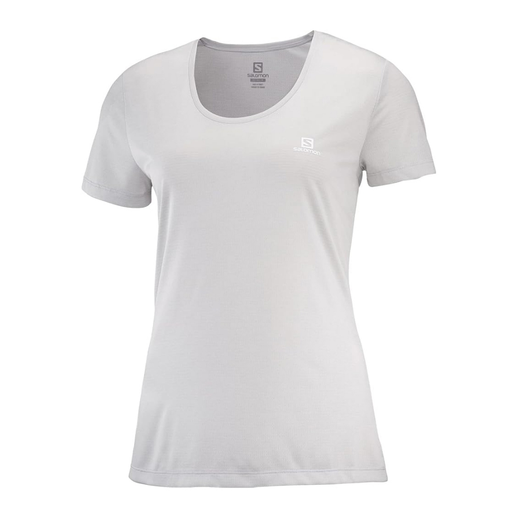 Jersey Running SALOMON Agile Women's Short Sleeve Tee AdvancedSkin ActiveDry Blanc Size XS