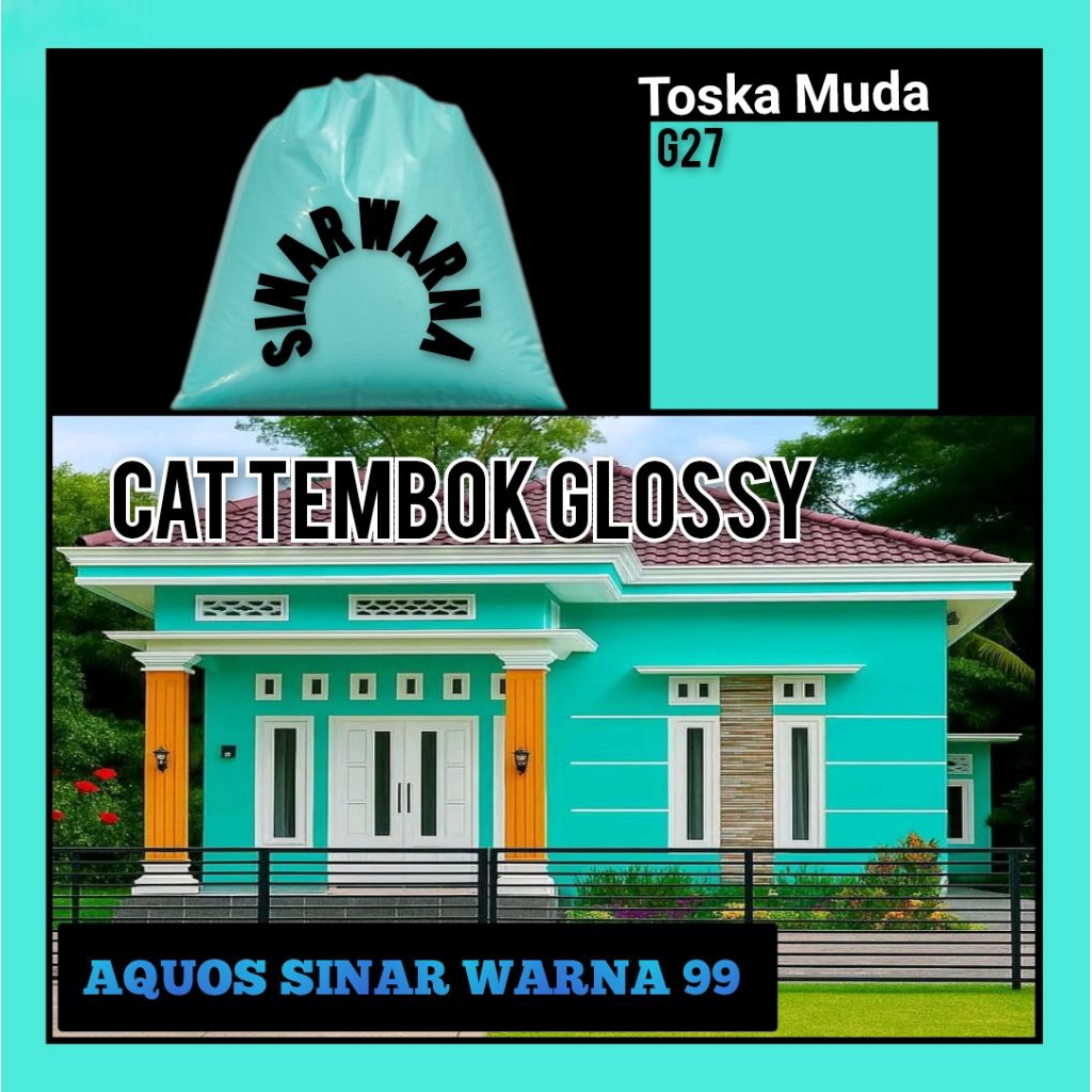 cat tembok glossy cat tembok warna tosca muda cat mengkilap cat 1 kg cat tembok kiloan