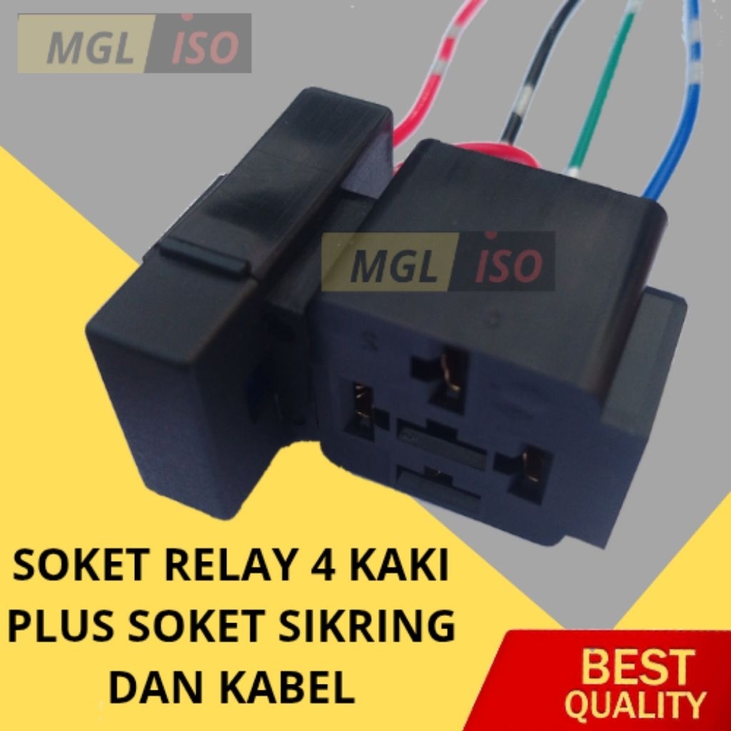 SOKET RELAY 4 KAKI + SOKET SIKRING / SOKET RELAY GANDENG PLUS SOKET SIKRING / RUMAH RELAY GANDENG SE