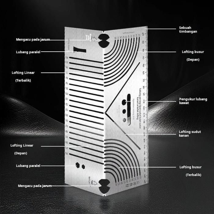 PENGGARIS SIKU BENDING BESI HOLLOW BENDING GAUGE PRESISI BAHAN STAINLESS