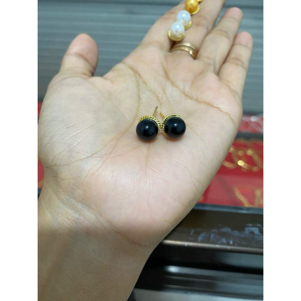 giwang perak asli lapis emas