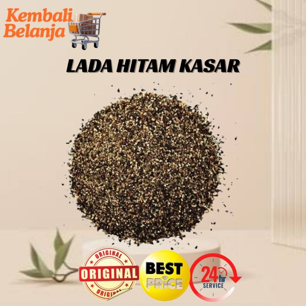 

Merica/ Lada hitam giling Kasar/ Black Pepper Crushed 250 Gram