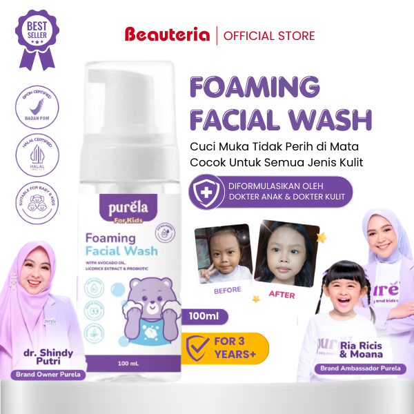 Purela Foaming Facial Wash 100ml Sabun Cuci Muka Anak