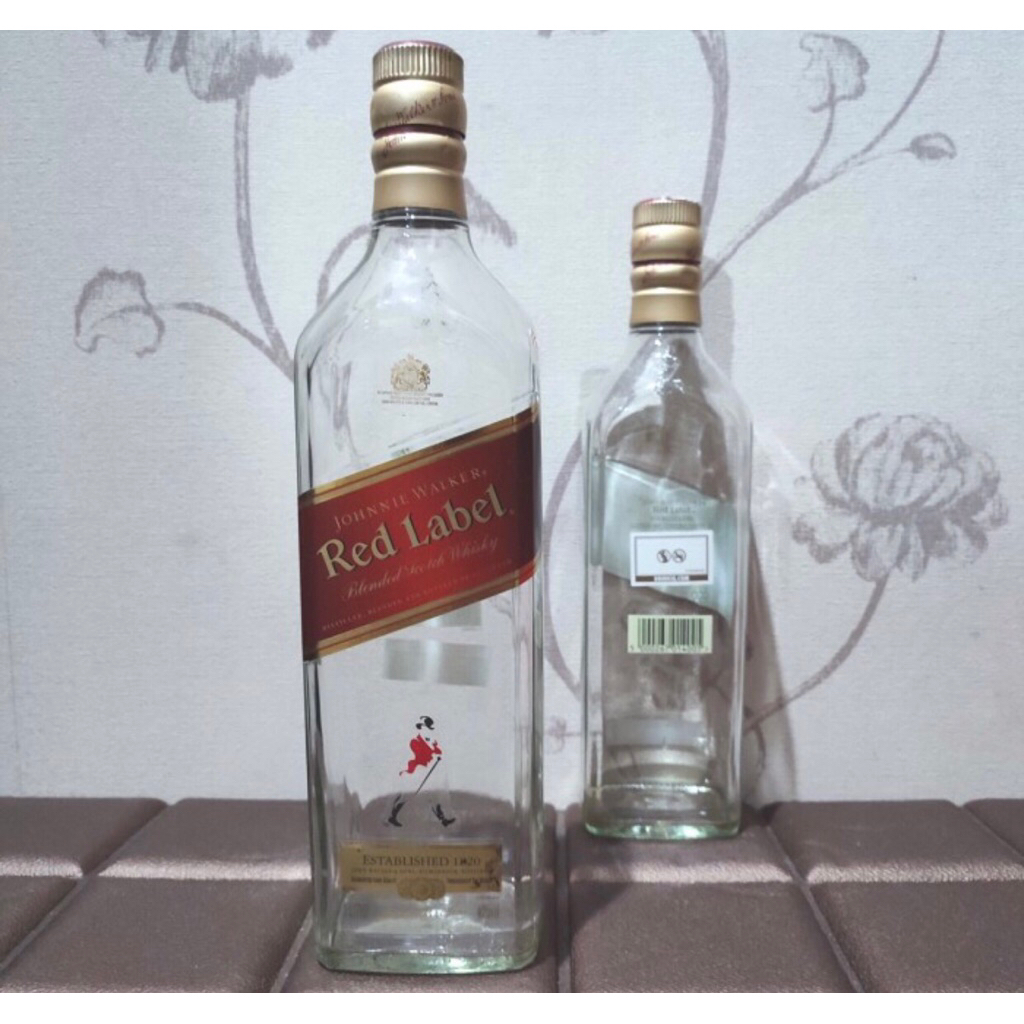 botol bekas miras red label / botol pajangan / botol koleksi