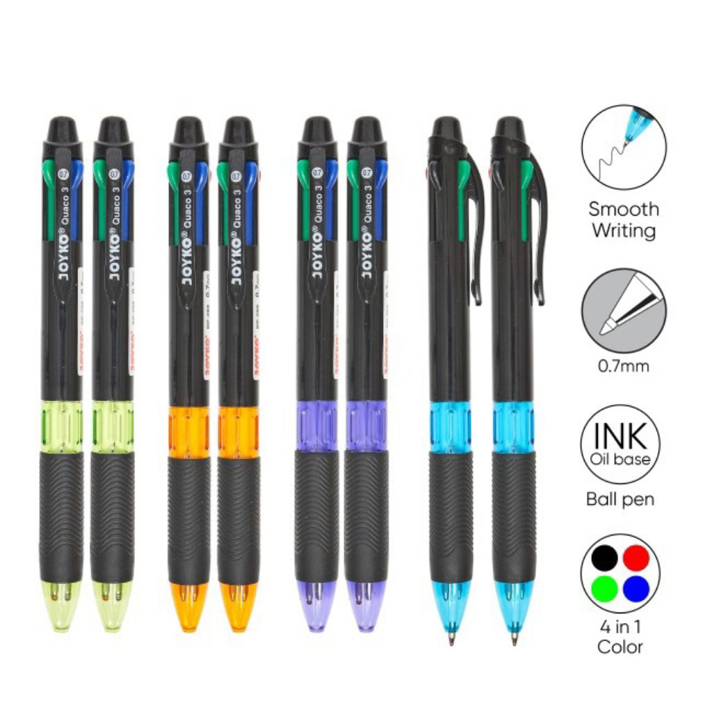 

pulpen joyko 4 warna b 288 untuk kebutuhan menulis, mewarnai,menandai,dan lain-lain