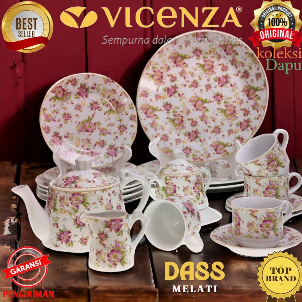 Dinner Set Vicenza Da88 Piring MELATI, set perangkat makan Melati, peralatan makan VICENZA porselain